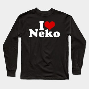 I LOVE HEART NEKO Long Sleeve T-Shirt